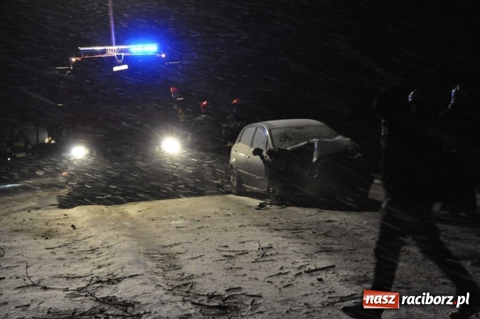 Zdjęcie w galerii na portalu naszraciborz.pl: Fatalne warunki na drogach. Na trasie Racibórz-Rybnik fiat uderzył w przydrożne drzewo wiadomości z regionu