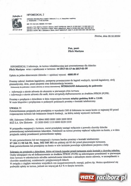 Zdjęcie w galerii na portalu naszraciborz.pl: Mama niepełnosprawnej Martynki prosi o pomoc w zebraniu środków na turnus rehabilitacyjny wiadomości z regionu