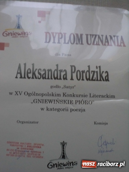 Zdjęcie w galerii na portalu naszraciborz.pl:  Raciborzanin doceniony w ogólnopolskich konkursach poetyckich  wiadomości z regionu