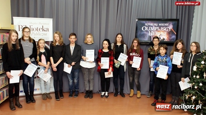 Zdjęcie w galerii na portalu naszraciborz.pl: Wielkie starcie Olimpijskich Herosów w bibliotece wiadomości z regionu