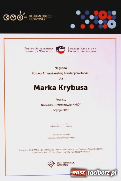 Zdjęcie w galerii na portalu naszraciborz.pl: Sukcesy Klubu Młodego Noblisty z SP 1 na Ostrogu wiadomości z regionu