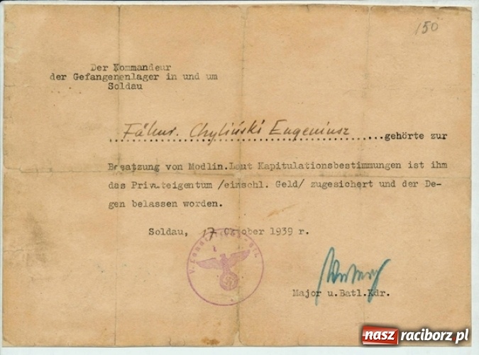 Zdjęcie w galerii na portalu naszraciborz.pl: Jeden z trzystu szesnastu. Od żołnierza tułacza do żołnierskiej legendy, czyli niezwykła historia porucznika Eugeniusza Chylińskiego część 1 wiadomości z regionu