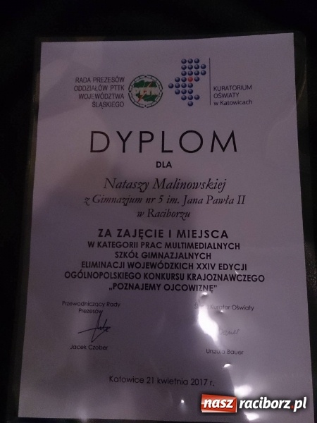 Zdjęcie w galerii na portalu naszraciborz.pl: Uczennice Gimnazjum nr 5 laureatkami wojew&oacute;dzkich eliminacji og&oacute;lnopolskiego konkursu krajoznawczego wiadomości z regionu