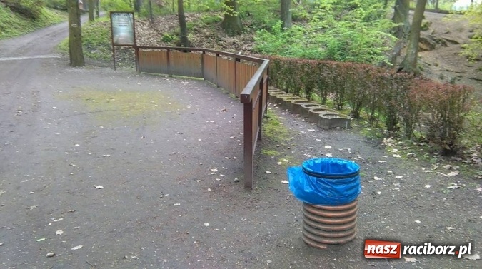 Zdjęcie w galerii na portalu naszraciborz.pl: Kosze na śmieci stylizowane na prawdziwe śmieci, czyli o braku estetyki w Arboretum Bramy Morawskiej wiadomości z regionu
