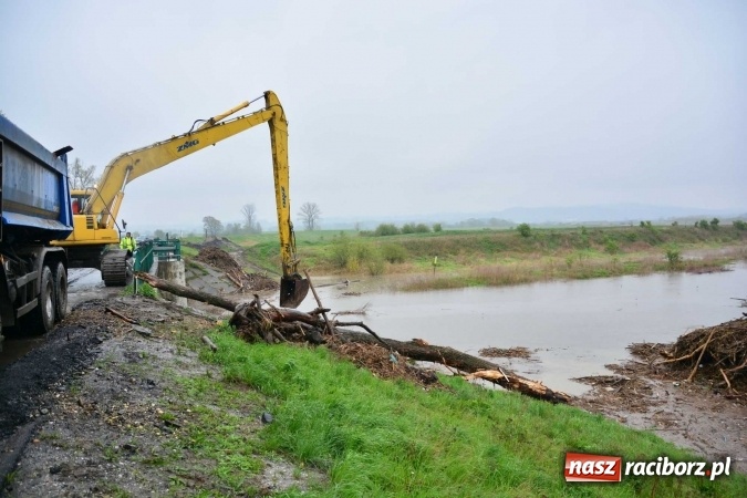 Zdjęcie w galerii na portalu naszraciborz.pl: Woda szybko przybiera. Zalewa ścieżkę rowerową pod Mostem Zamkowym. Konieczne było udrożnienie śluzy przy Rafako wiadomości z regionu