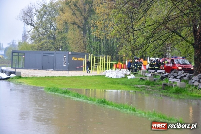 Zdjęcie w galerii na portalu naszraciborz.pl: W piątek rano przez Racibórz przejdzie kulminacyjna fala powodziowa. Plaży grozi zalanie! wiadomości z regionu