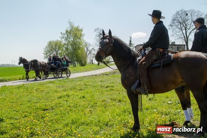 Zdjęcie w galerii na portalu naszraciborz.pl: Przez pola i łąki - korowód na Konnej Majówce w Kornicach wiadomości z regionu