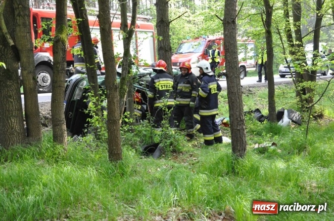 Zdjęcie w galerii na portalu naszraciborz.pl: Opel astra z Rybnika rozbił się na drzewie na trasie Kuźnia Raciborska - Rudy wiadomości z regionu