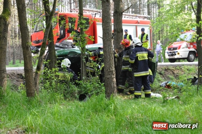 Zdjęcie w galerii na portalu naszraciborz.pl: Opel astra z Rybnika rozbił się na drzewie na trasie Kuźnia Raciborska - Rudy wiadomości z regionu