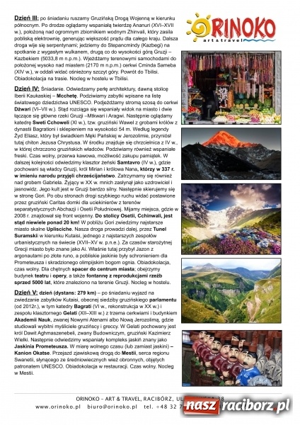 Zdjęcie w galerii na portalu naszraciborz.pl: Przygoda u stóp Kaukazu? Orinoko zaprasza na wyprawę życia do Gruzji wiadomości z regionu