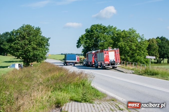 Zdjęcie w galerii na portalu naszraciborz.pl: Na DK 45 mercedes sprinter wypadł z drogi wiadomości z regionu