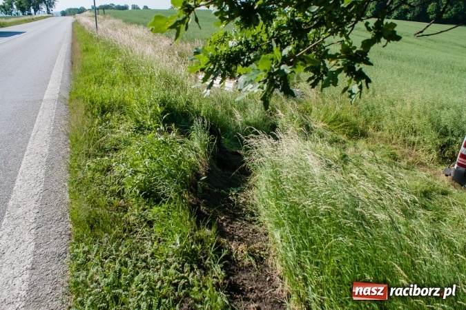 Zdjęcie w galerii na portalu naszraciborz.pl: Na DK 45 mercedes sprinter wypadł z drogi wiadomości z regionu