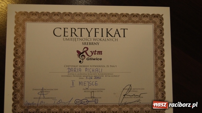 Zdjęcie w galerii na portalu naszraciborz.pl: Sukces wychowanki MOKSiR na festiwalu w Gliwicach  wiadomości z regionu