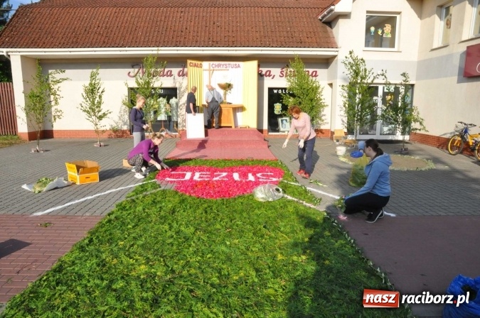 Zdjęcie w galerii na portalu naszraciborz.pl: Racibórz od świtu stroi się na Boże Ciało  wiadomości z regionu