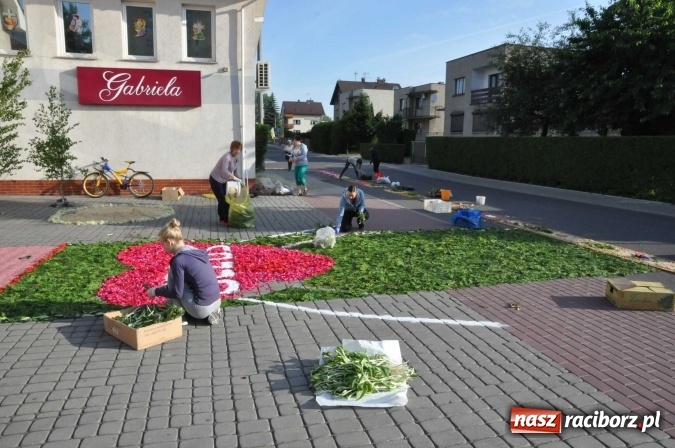 Zdjęcie w galerii na portalu naszraciborz.pl: Racibórz od świtu stroi się na Boże Ciało  wiadomości z regionu