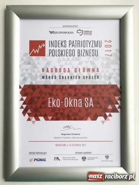 Zdjęcie w galerii na portalu naszraciborz.pl: Eko-Okna docenione za patriotyzm gospodarczy  wiadomości z regionu