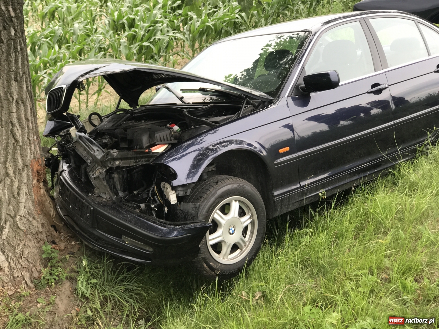 Zdjęcie w galerii na portalu naszraciborz.pl: Zderzenie BMW i passata na trasie Racibórz Sudół - Bojanów wiadomości z regionu