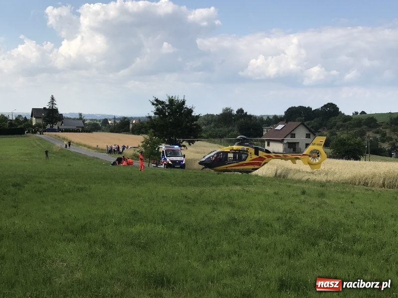 Zdjęcie w galerii na portalu naszraciborz.pl: W Brzeziu interweniowało lotnicze pogotowie ratunkowe. Poszkodowane dziecko wiadomości z regionu
