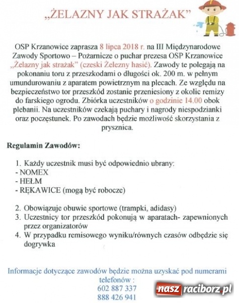 Zdjęcie w galerii na portalu naszraciborz.pl: Żelazny jak strażak w Krzanowicach. Patryk Wyglenda z pucharem prezesa OSP Krzanowice wiadomości z regionu