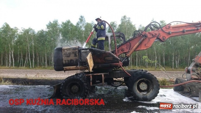 Zdjęcie w galerii na portalu naszraciborz.pl: Samolot i strażacy skierowani do akcji gaszenia koparki w lesie w Kuźni Raciborskiej  wiadomości z regionu