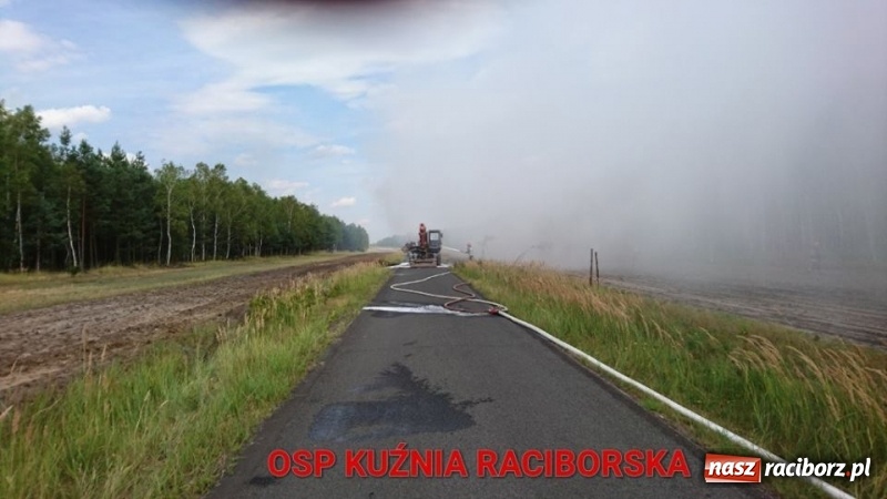 Zdjęcie w galerii na portalu naszraciborz.pl: Samolot i strażacy skierowani do akcji gaszenia koparki w lesie w Kuźni Raciborskiej  wiadomości z regionu