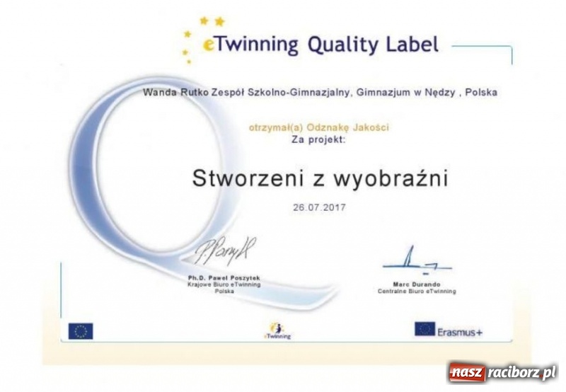 Zdjęcie w galerii na portalu naszraciborz.pl: Szkoła w Nędzy z Krajową Odznaką Jakości  wiadomości z regionu