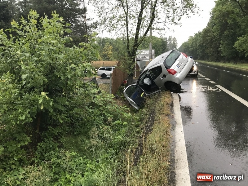 Zdjęcie w galerii na portalu naszraciborz.pl: Zmęczenie skończyło się wjechaniem do rowu wiadomości z regionu