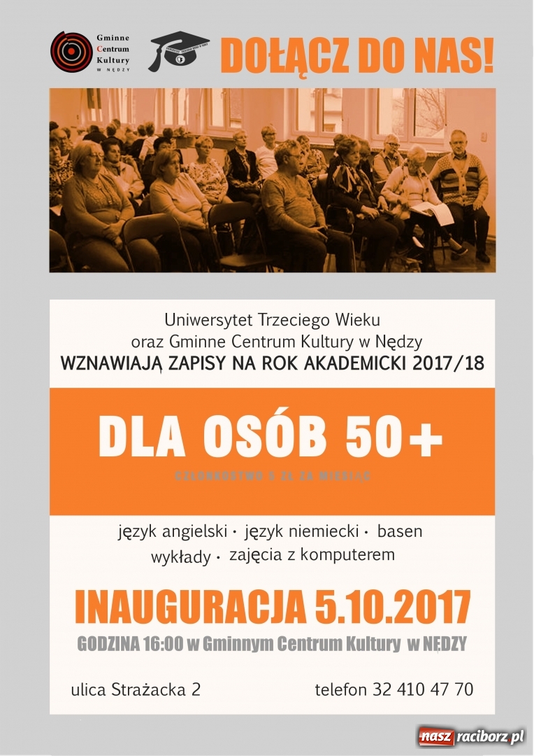 Zdjęcie w galerii na portalu naszraciborz.pl: Zostań słuchaczem Uniwersytetu Trzeciego Wieku w Nędzy wiadomości z regionu