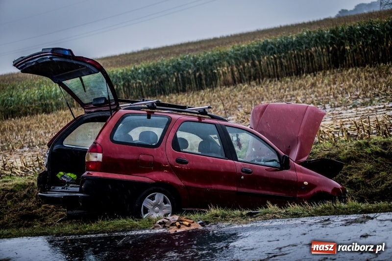 Zdjęcie w galerii na portalu naszraciborz.pl: Samochód wjechał do rowu na drodze pomiędzy Ocicami a Samborowicami  wiadomości z regionu