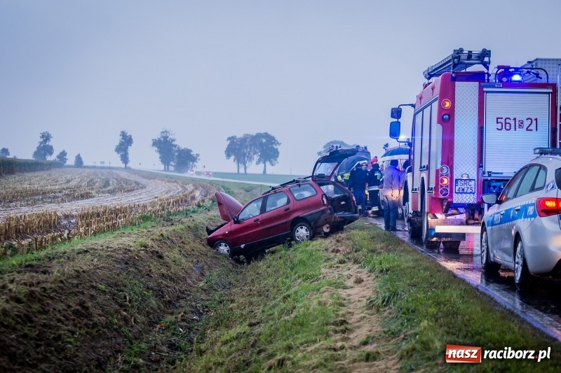 Zdjęcie w galerii na portalu naszraciborz.pl: Samochód wjechał do rowu na drodze pomiędzy Ocicami a Samborowicami  wiadomości z regionu
