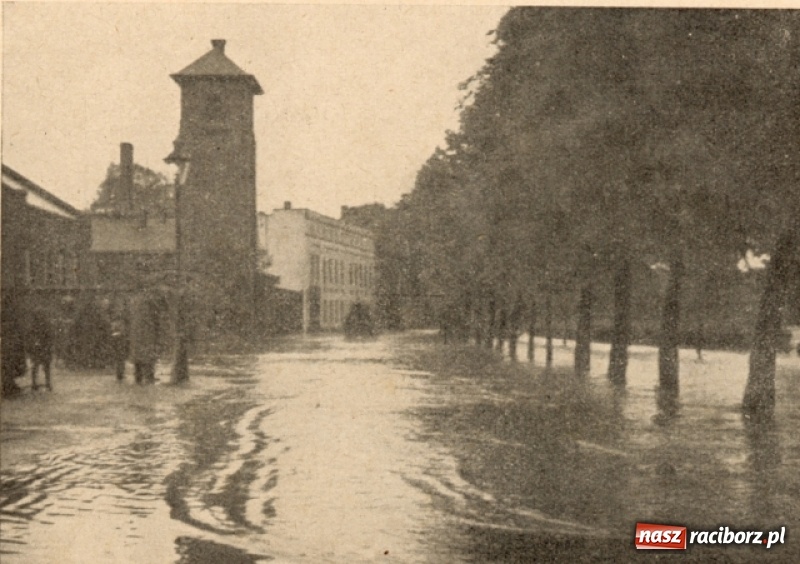 Zdjęcie w galerii na portalu naszraciborz.pl: Wezbrania Odry w Raciborzu i okolicach na starej fotografii wiadomości z regionu