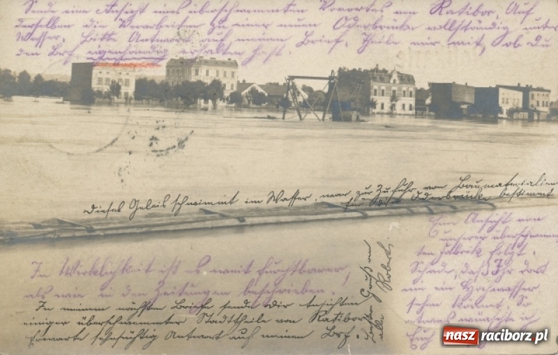 Zdjęcie w galerii na portalu naszraciborz.pl: Wezbrania Odry w Raciborzu i okolicach na starej fotografii wiadomości z regionu