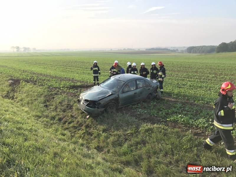 Zdjęcie w galerii na portalu naszraciborz.pl: Nissan wypadł z drogi Pietrowice Wielkie-Racibórz  wiadomości z regionu