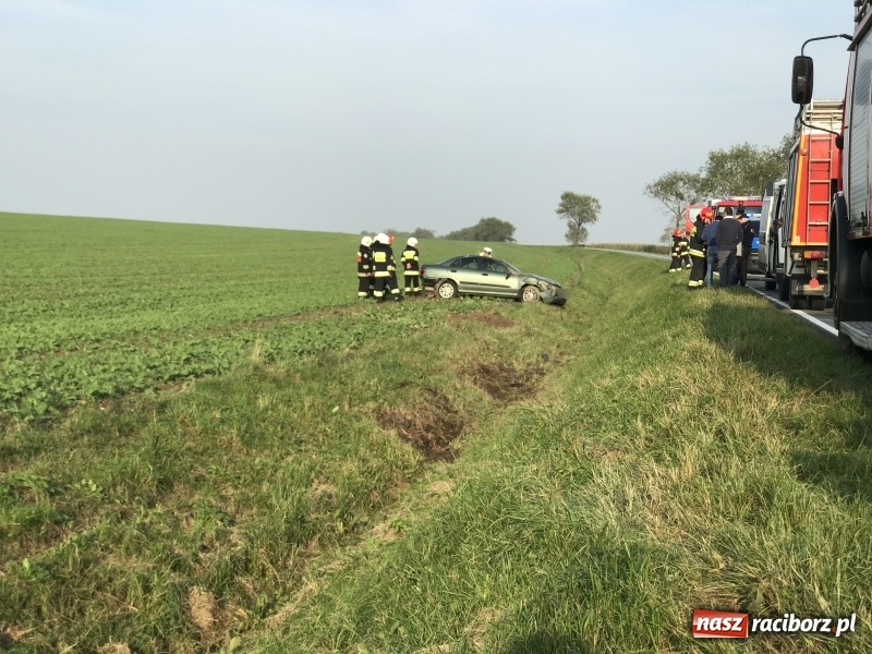 Zdjęcie w galerii na portalu naszraciborz.pl: Nissan wypadł z drogi Pietrowice Wielkie-Racibórz  wiadomości z regionu