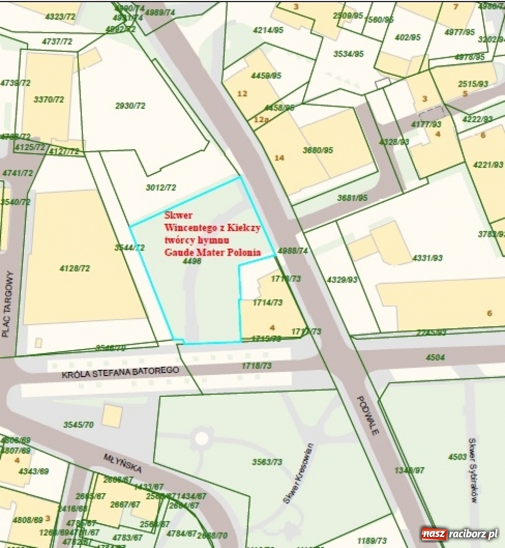 Zdjęcie w galerii na portalu naszraciborz.pl: Skwer przy ulicach Podwale i Batorego będzie miał patrona  wiadomości z regionu