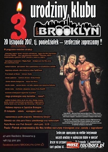 Zdjęcie w galerii na portalu naszraciborz.pl: Paula Mocior i Piotr Borecki przyjadą do Raciborza na trzecie urodziny BrooklynGym wiadomości z regionu