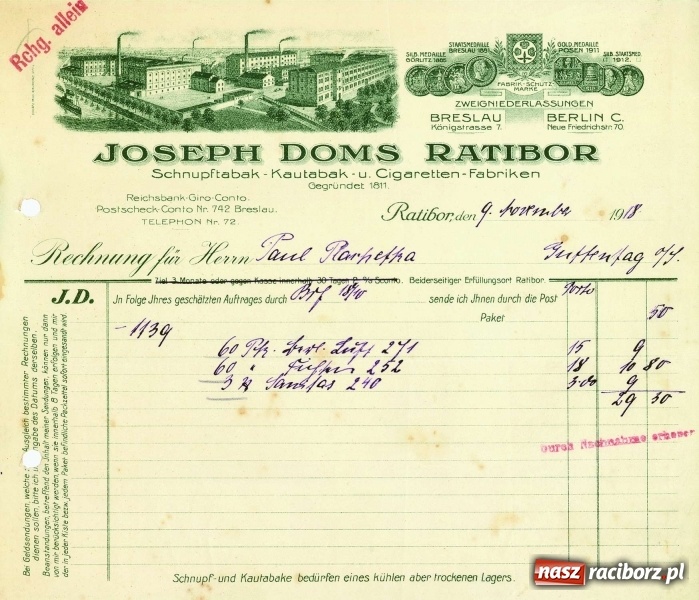 Zdjęcie w galerii na portalu naszraciborz.pl: Raciborskie imperium tytoniowe Domsów na starej fotografii  wiadomości z regionu