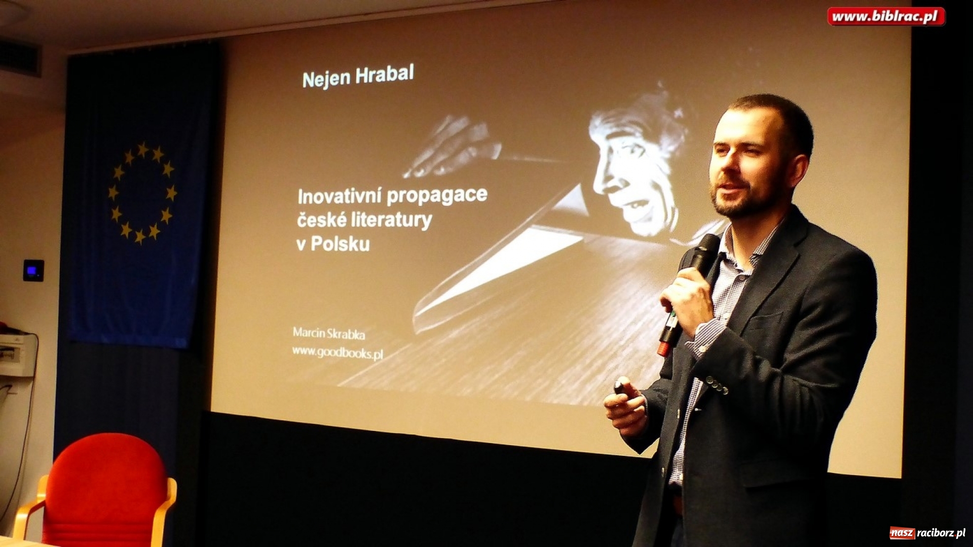 Zdjęcie w galerii na portalu naszraciborz.pl: Nie tylko Hrabal! - spotkanie z Marcinem Skrabką w bibliotece w Karwinie wiadomości z regionu