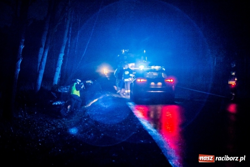 Zdjęcie w galerii na portalu naszraciborz.pl: Volkswagen wypadł z drogi i wylądował na drzewie. 26-latek zasnął za kierownicą wiadomości z regionu