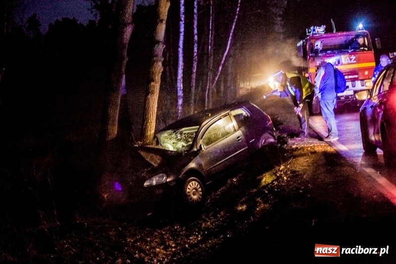 Zdjęcie w galerii na portalu naszraciborz.pl: Volkswagen wypadł z drogi i wylądował na drzewie. 26-latek zasnął za kierownicą wiadomości z regionu