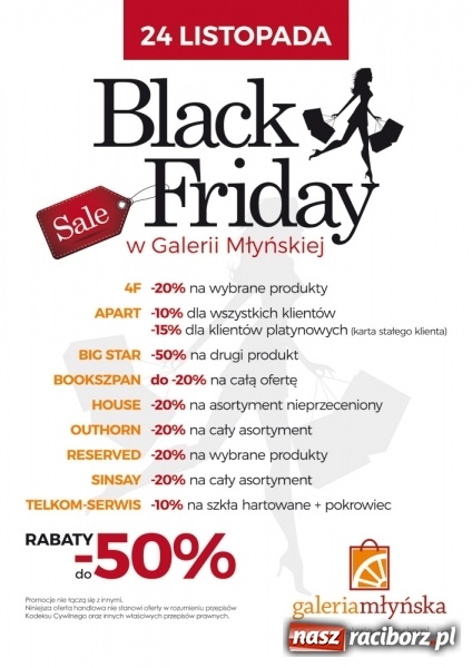 Zdjęcie w galerii na portalu naszraciborz.pl: CZARNY PIĄTEK w Galerii Młyńskiej  wiadomości z regionu