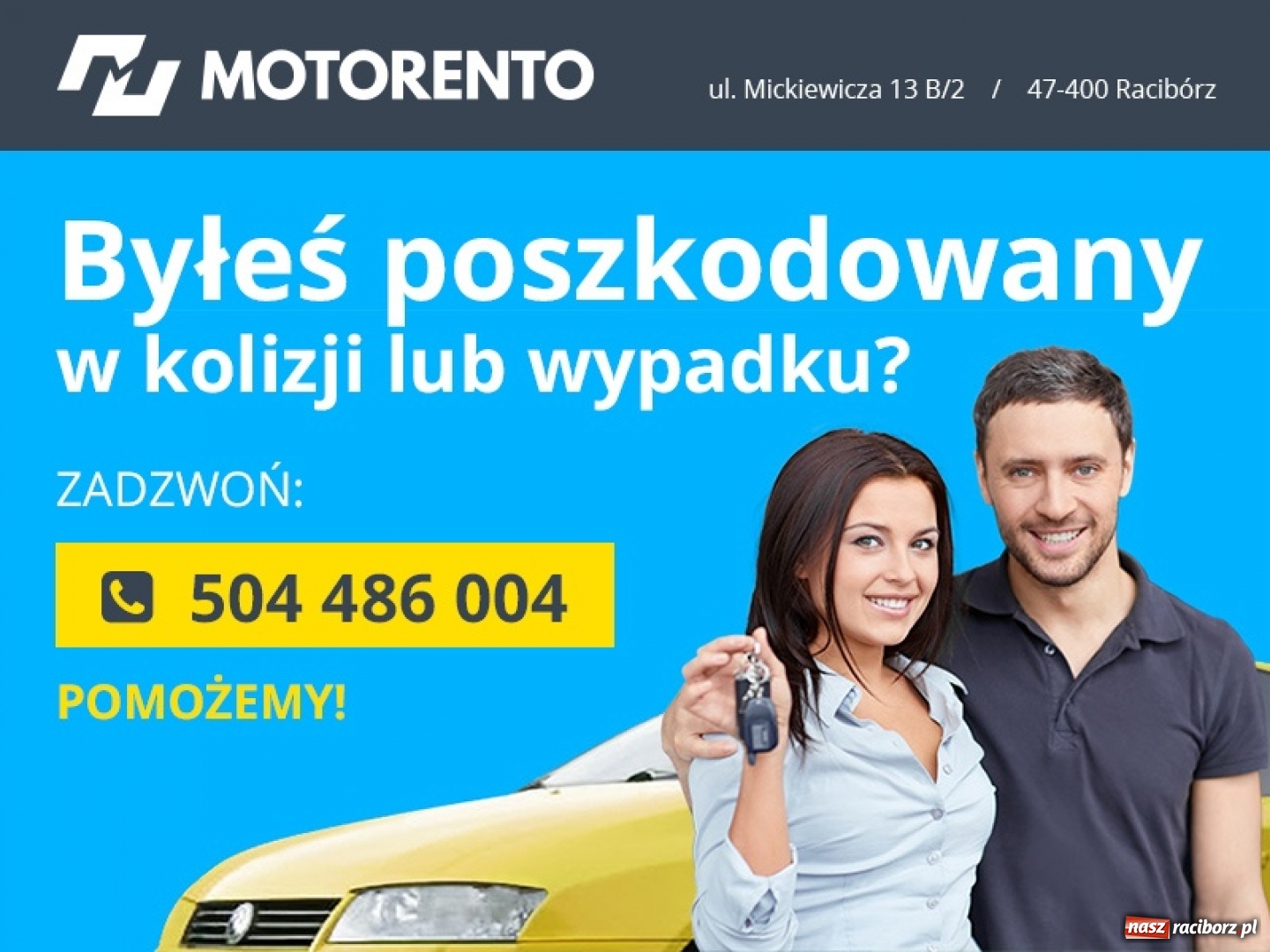 Zdjęcie w galerii na portalu naszraciborz.pl: Wypadek na Kościuszki w Raciborzu. 46-letni raciborzanin trafił do szpitala wiadomości z regionu