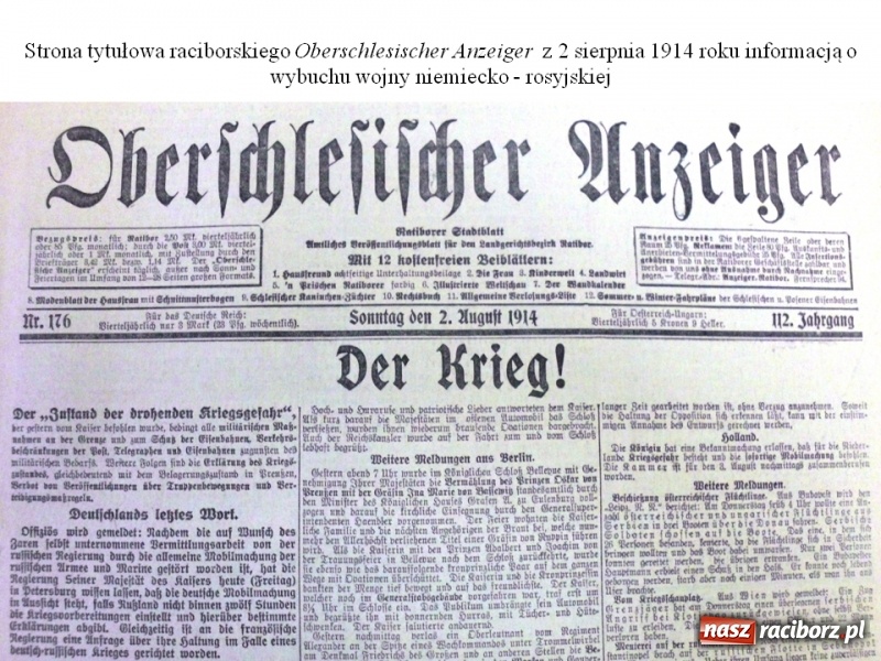 Zdjęcie w galerii na portalu naszraciborz.pl: Racibórz i ziemia raciborska w okresie wielkiej wojny 1914-1918 cz. 9  wiadomości z regionu