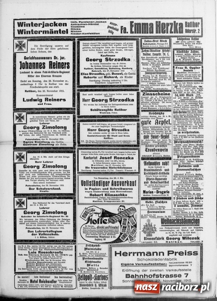 Zdjęcie w galerii na portalu naszraciborz.pl: Racibórz i ziemia raciborska w okresie wielkiej wojny 1914-1918 cz. 13 wiadomości z regionu