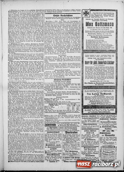 Zdjęcie w galerii na portalu naszraciborz.pl: Racibórz i ziemia raciborska w okresie wielkiej wojny 1914-1918 cz. 14 wiadomości z regionu