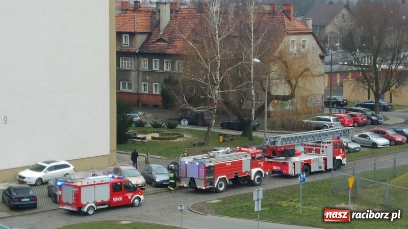 Zdjęcie w galerii na portalu naszraciborz.pl: Akcja strażaków na Mysłowickiej. Zadymienie w wieżowcu  wiadomości z regionu