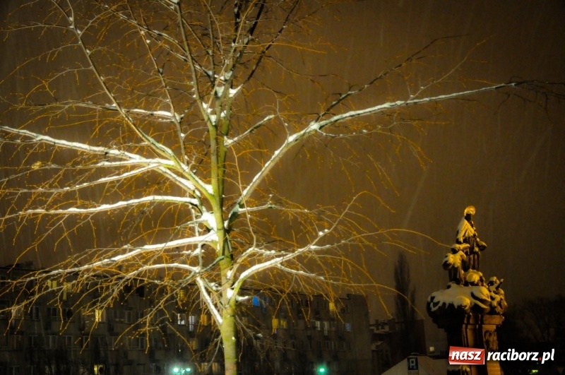 Zdjęcie w galerii na portalu naszraciborz.pl: Racibórz by night. W śniegu miasto wypiękniało  wiadomości z regionu