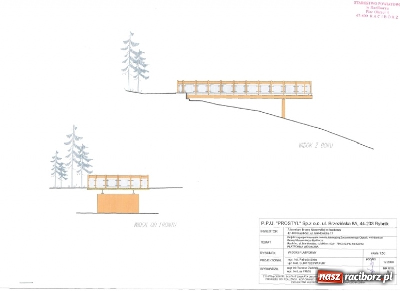 Zdjęcie w galerii na portalu naszraciborz.pl: Trwa budowa platformy widokowej w Arboretum Bramy Morawskiej  wiadomości z regionu