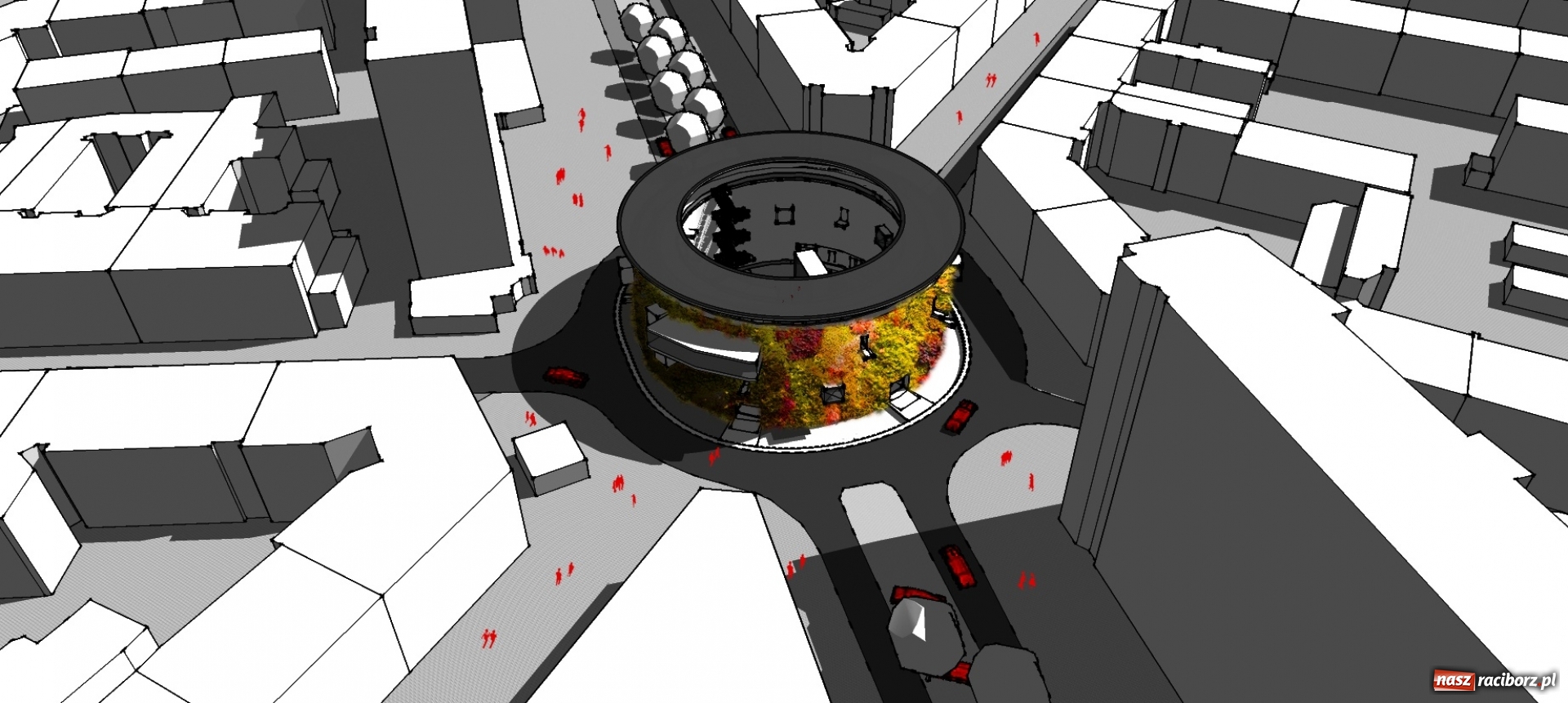 Zdjęcie w galerii na portalu naszraciborz.pl: Rondo antysmogowe - absolwent architektury w raciborskiej PWSZ podpowiada jak poprawić środowisko w śródmieściu wiadomości z regionu