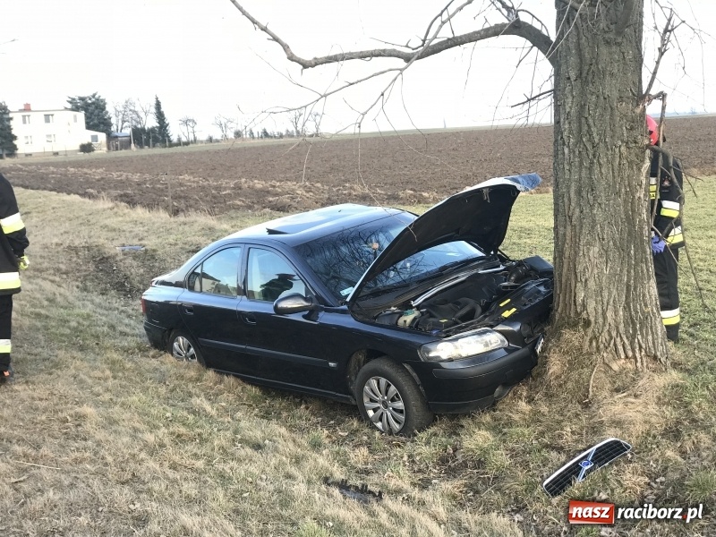 Zdjęcie w galerii na portalu naszraciborz.pl: Volvo uderzyło w drzewo na DW 416  wiadomości z regionu